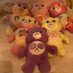 Care Bears Plush Toy Set - Purple, Yellow, Pink